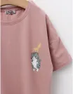 Tricou Lazy Cat, model roz-prafuit picture - 2
