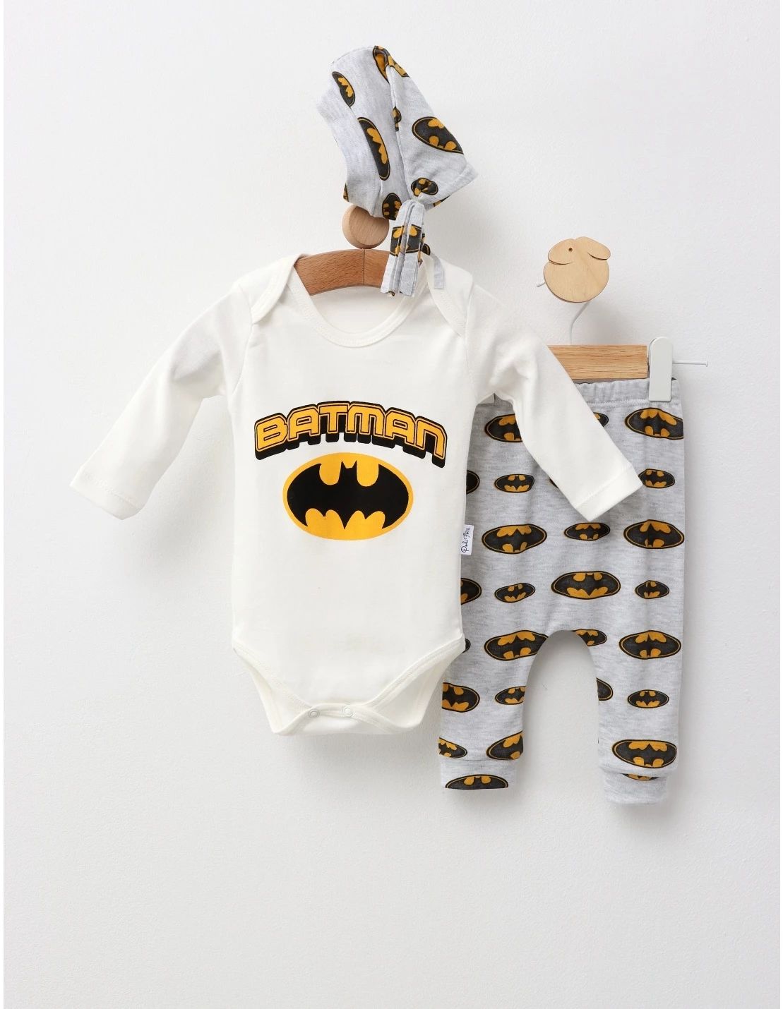Costumas 3 piese, Batman, alb-gri