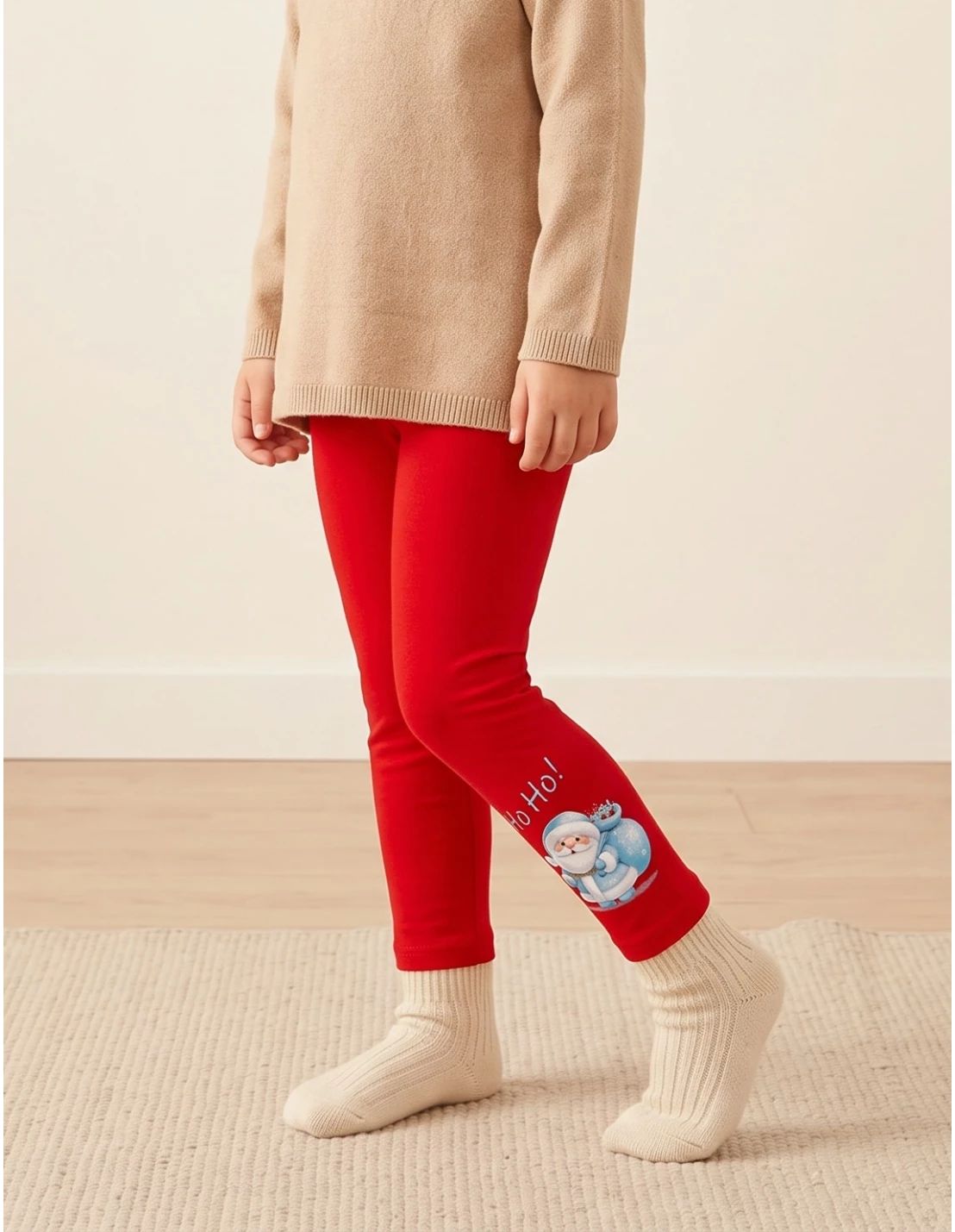 Pantaloni Craciun Ho Ho Santa, rosu