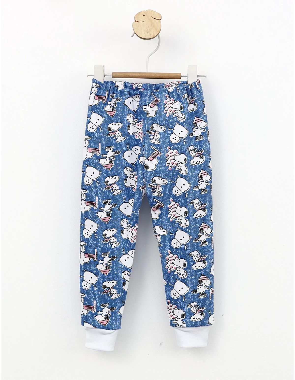 Pantaloni imprimati albastru-roz Snoppy