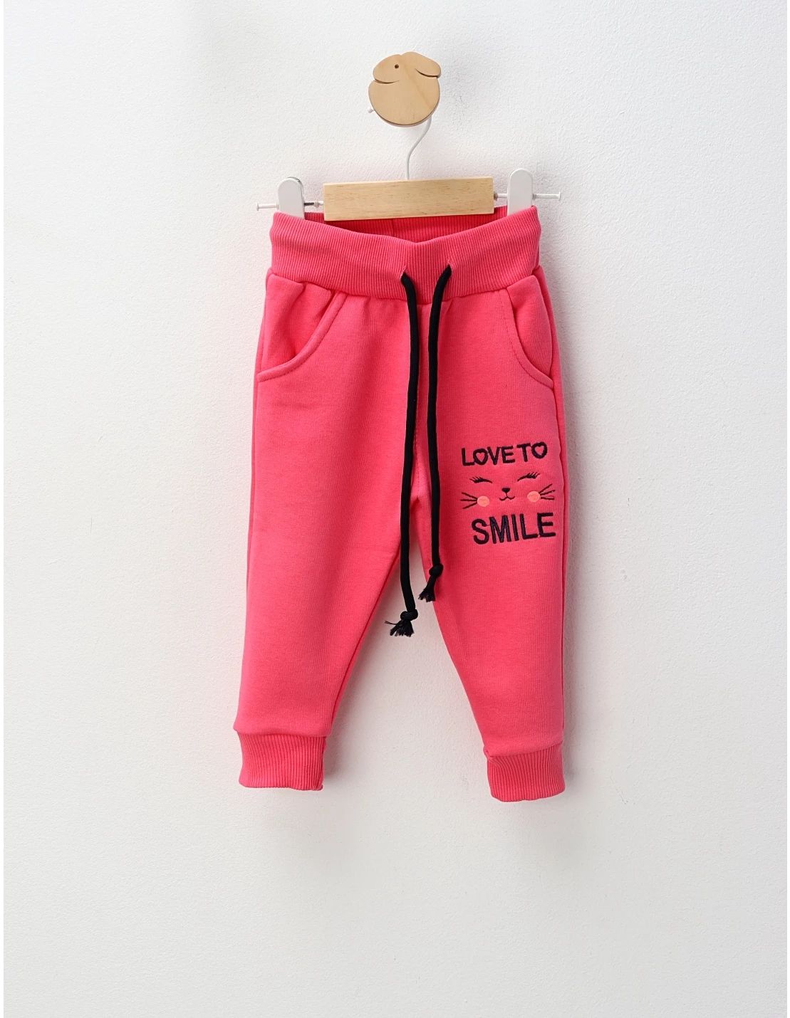 Pantaloni plusati Angel, roz aprins