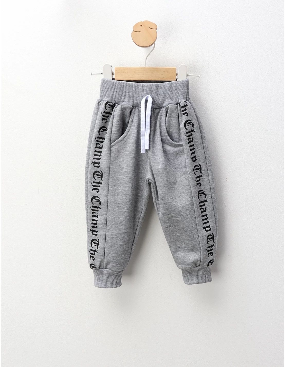 Pantaloni plusati de baietei Champ, gri