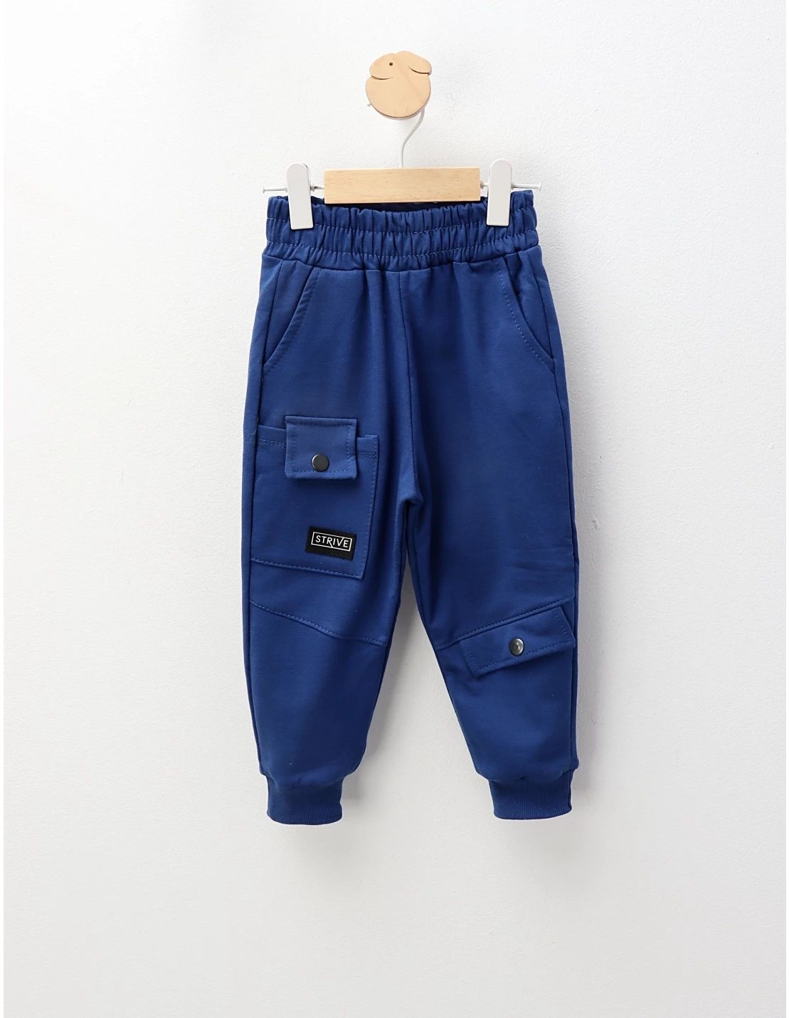 Pantaloni plusati de baietei Patrik, albastru