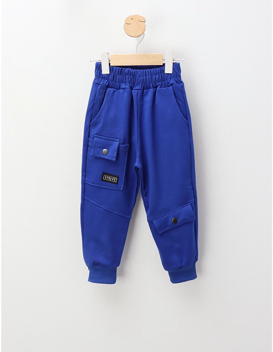 Pantaloni plusati de baietei Patrik, albastru aprins