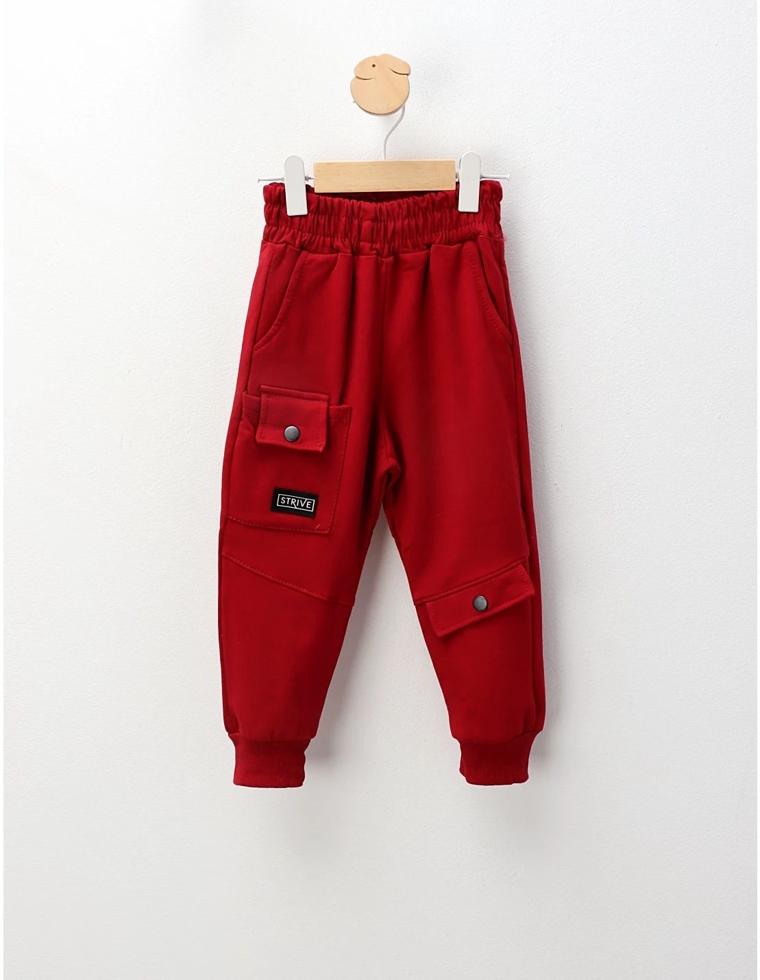 Pantaloni plusati de baietei Patrik, grena