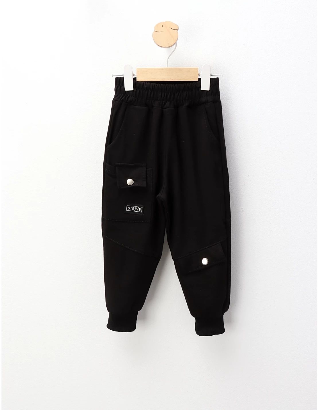 Pantaloni plusati de baietei Patrik, negru