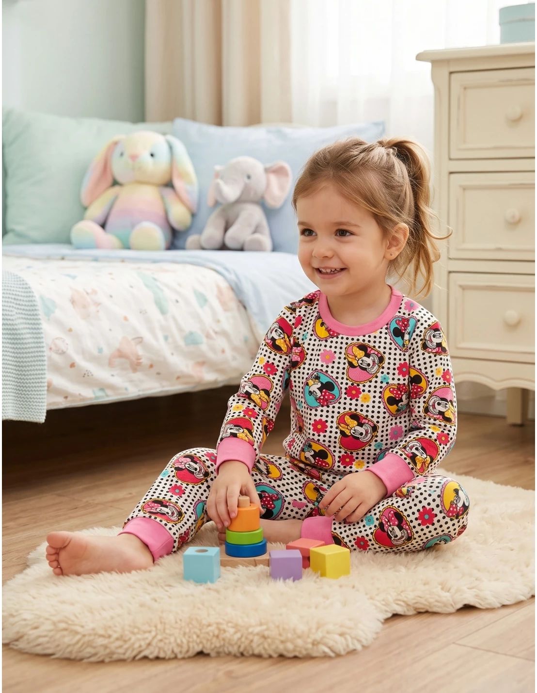Pijama ML imprimeuri Love Minnie, multicolor