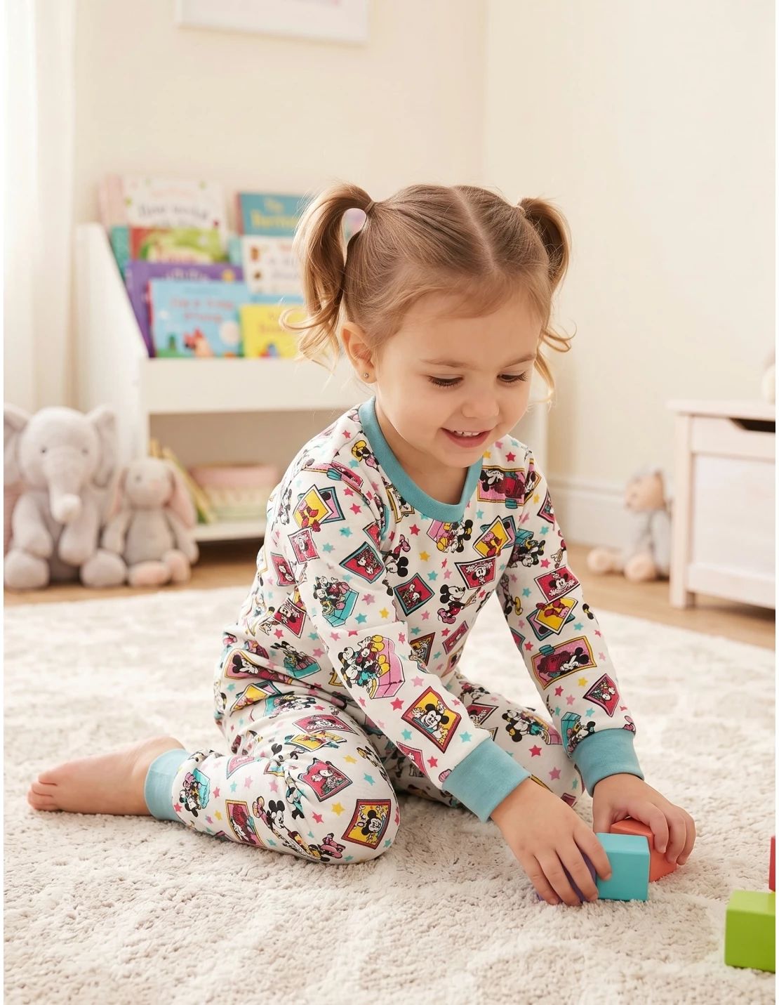 Pijama ML imprimeuri Miky-Minnie, multicolor