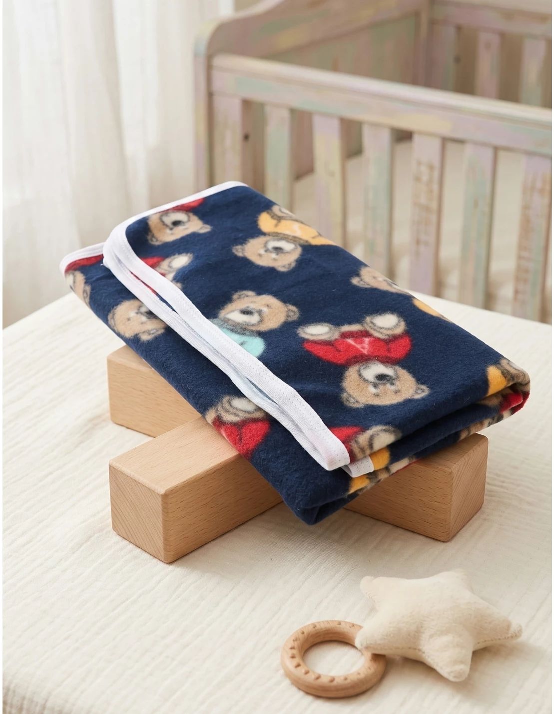 Pled polar cu Teddy A Bear, bleumarin