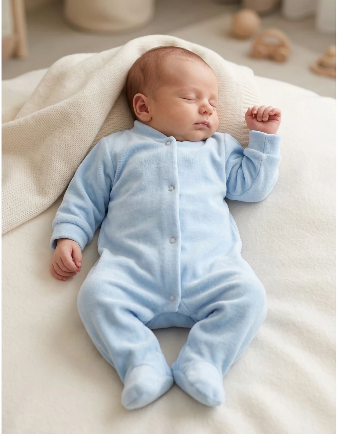 Salopeta catifea, Bebe Kid, blue - Imagine 1