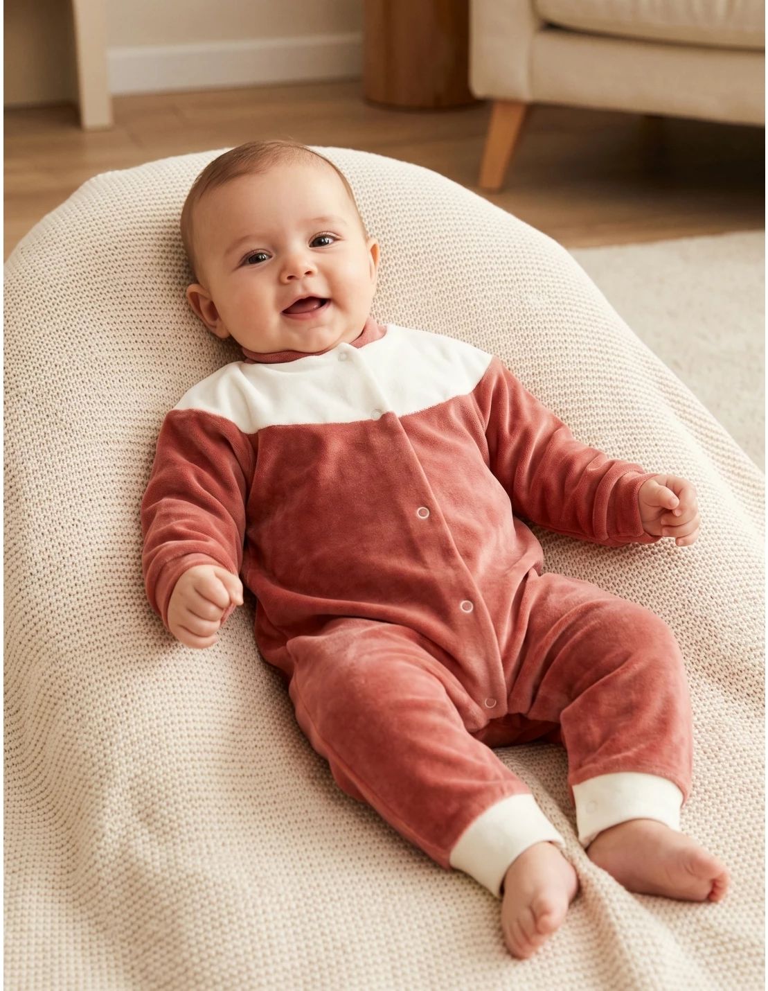 Salopeta catifea, Kids Warm, maro-alb