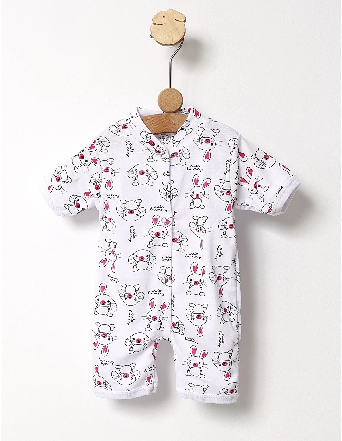 Salopeta CUte Bunny 2 MS alb-ciclam