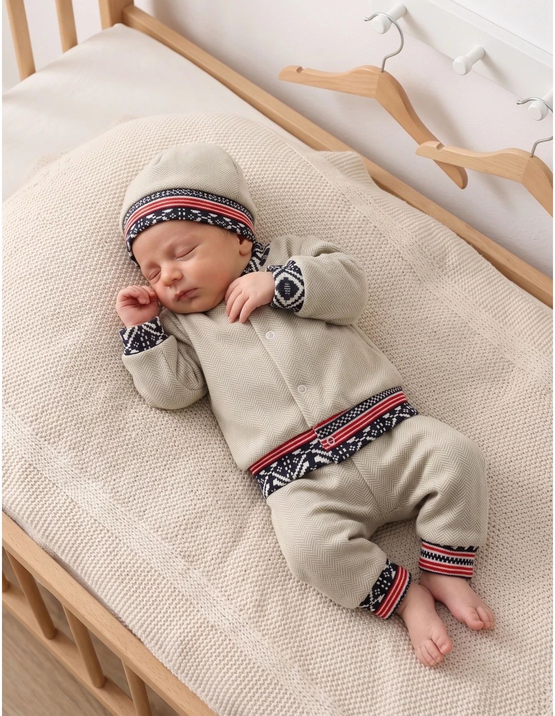 Trening bebe 3 piese Iluzion, motiv-crem