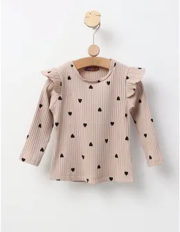 Bluza cu Inimioare Annel, model bej-negru