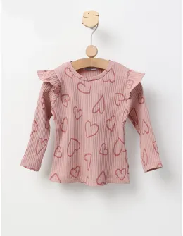 Bluza cu Inimioare Mara, model roz-prafuit