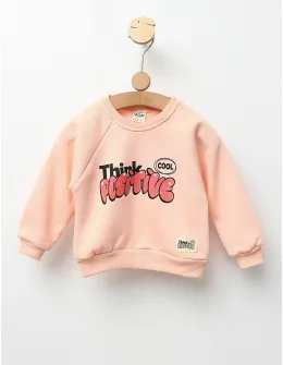 Bluza vatuita Think Positive model corai