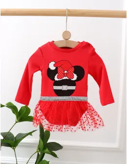 Body Minnie Holiday cu rosu