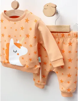 Compleu Stelute si Unicorn, portocaliu