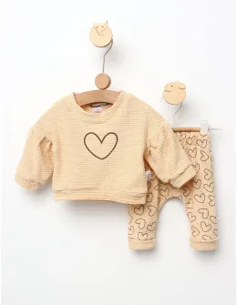 Costumas Bebe Girl Heart model crem