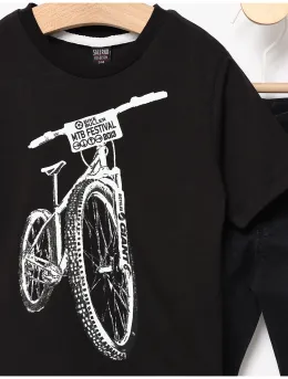 Costumas de vara Bike Rider cu negru