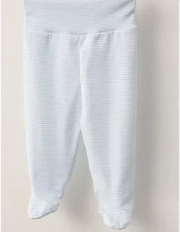 Pantaloni cu botosei alb-blue