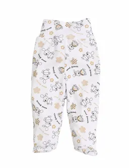Pantaloni cu botosei Sweet Friends alb-crem