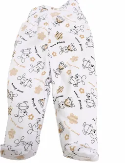 Pantaloni cu botosei Sweet Friends alb-crem