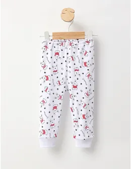 Pantaloni Sweet Dog alb-rosu