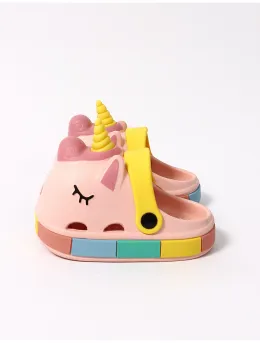 Papuci de spuma Unicorn model roz