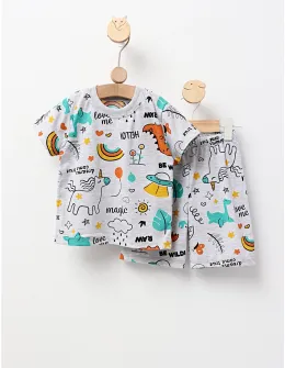 Pijama de vara gri dino Hello!!!