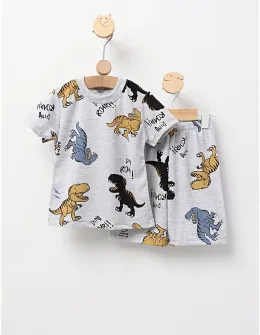 Pijama de vara gri dino ROAR