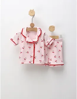 Pijama MS, Cu Ciresele, roz-rosu