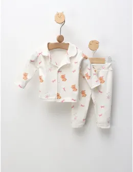 Pijama premium, Fetita Iepuras, alb-roz
