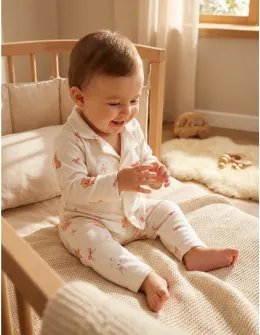Pijama premium, Fetita Iepuras, alb-roz