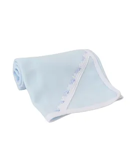 Păturică polar albastră pentru bebeluși MiniKids, 75x75 cm