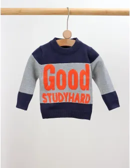 Pulover GOOD STUDYHARD gri-albastru inchis