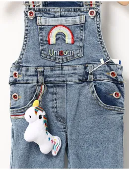 Salopeta blug cu jucarie unicorn cu rosu
