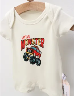 Salopeta de vara, Little Monster Truck, ecru