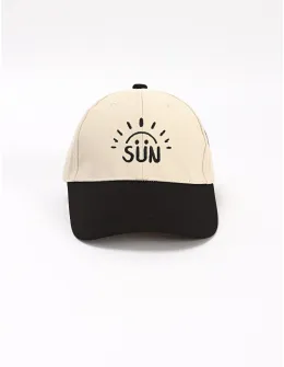 Sapca copii, Sun, ecru-negru
