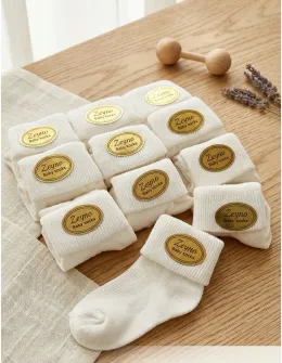 Set 12 perechi sosete albe simple