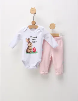 Set 2 piese Minikids, Primul Meu Paste, roz