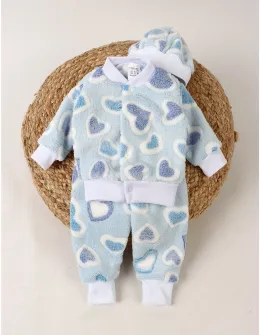 Set 3 piese, Super Cocolino, inimi blue