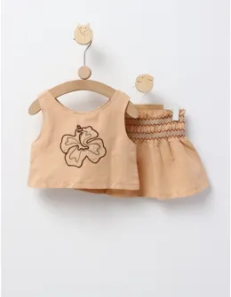 Set Crop Top Bella, model bej