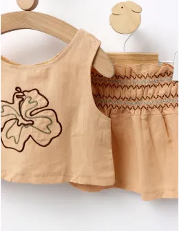 Set Crop Top Bella, model bej