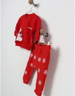 Set Iarna urs-pinguin model rosu