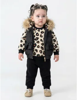 Set premium Raisa leopard negru