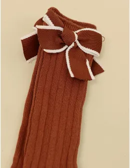 Sosete elegante-fundita-fetite maro
