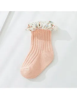 Sosete Frilly Ruffle corai