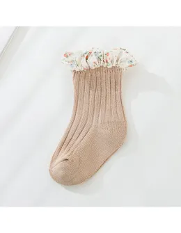 Sosete Frilly Ruffle maro