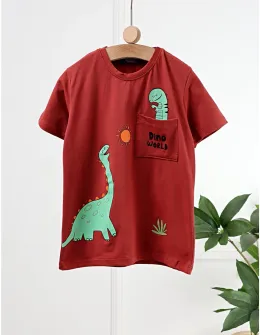 Tricou Dino World, model maro